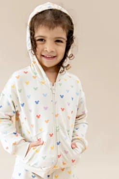 Zip-Up Hoodie in Pastel Mickey Mouse