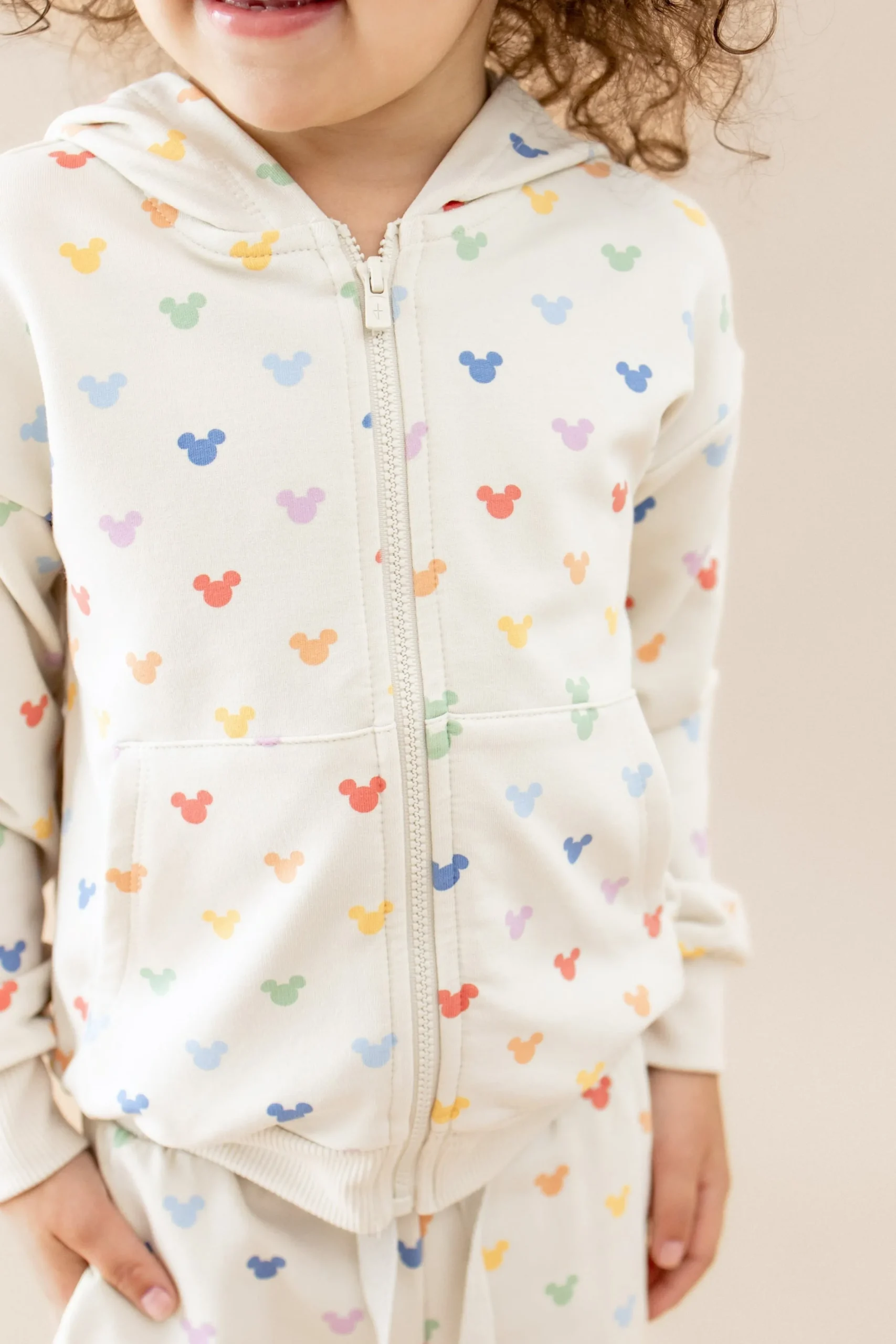 Zip-Up Hoodie in Pastel Mickey Mouse